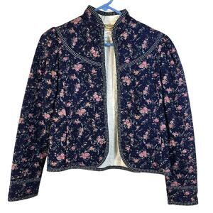 Vintage Jessica's Gunnies Jacket S Blue Floral Prairie Jessica McClintock READ
